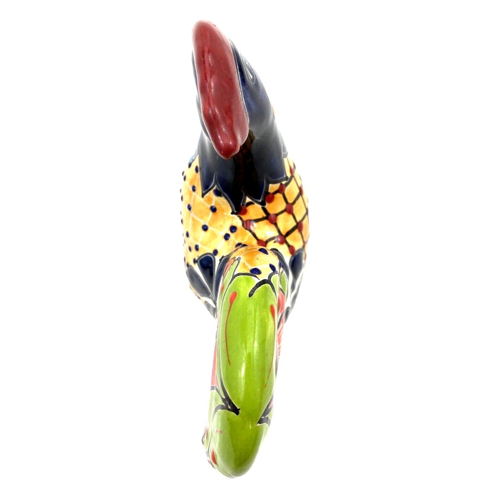 Talavera Rooster Multicolor Mexican Terra Cotta Pottery  9" Tall - Picture 11 of 16